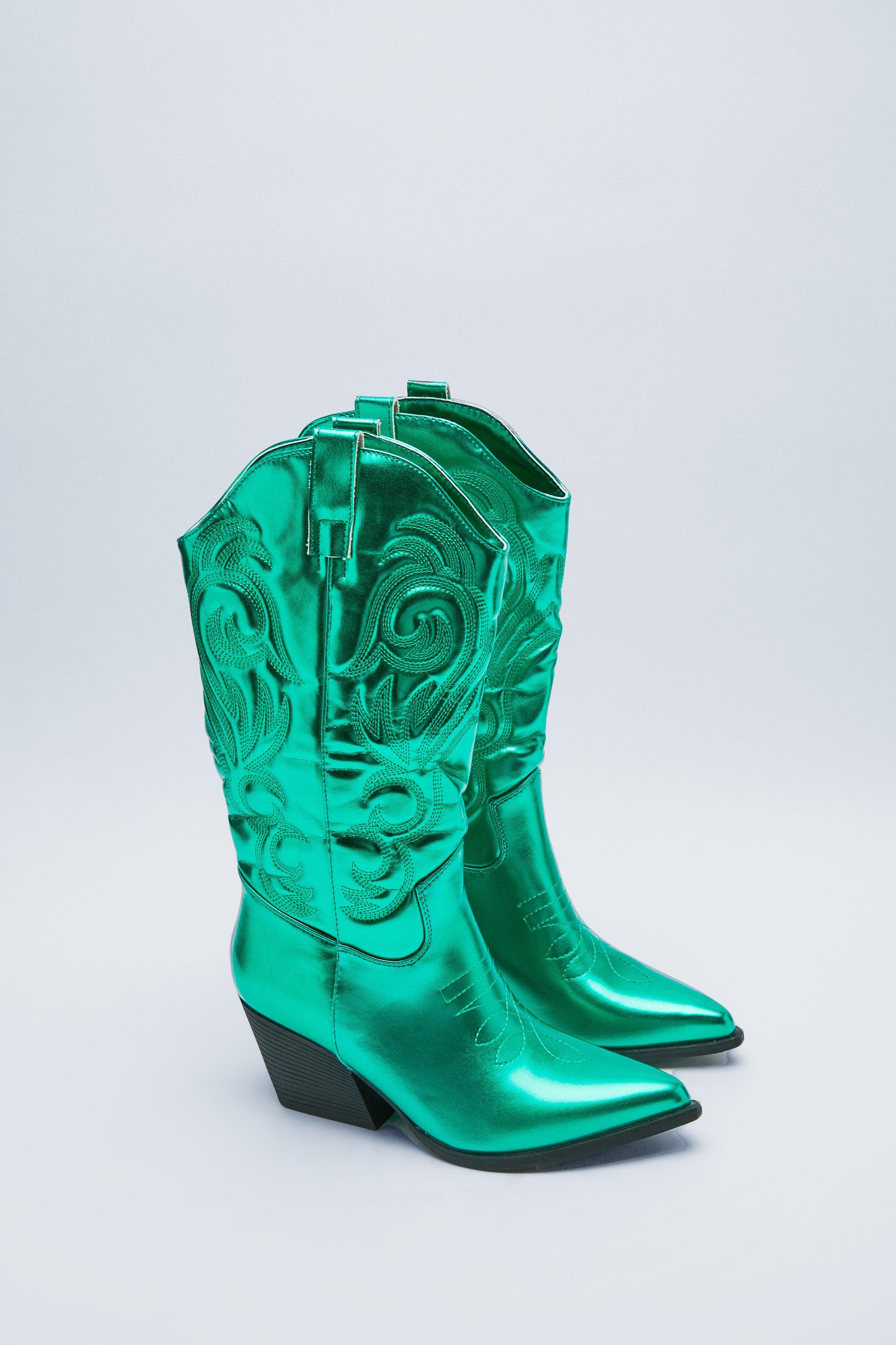 Metallic green boots hotsell